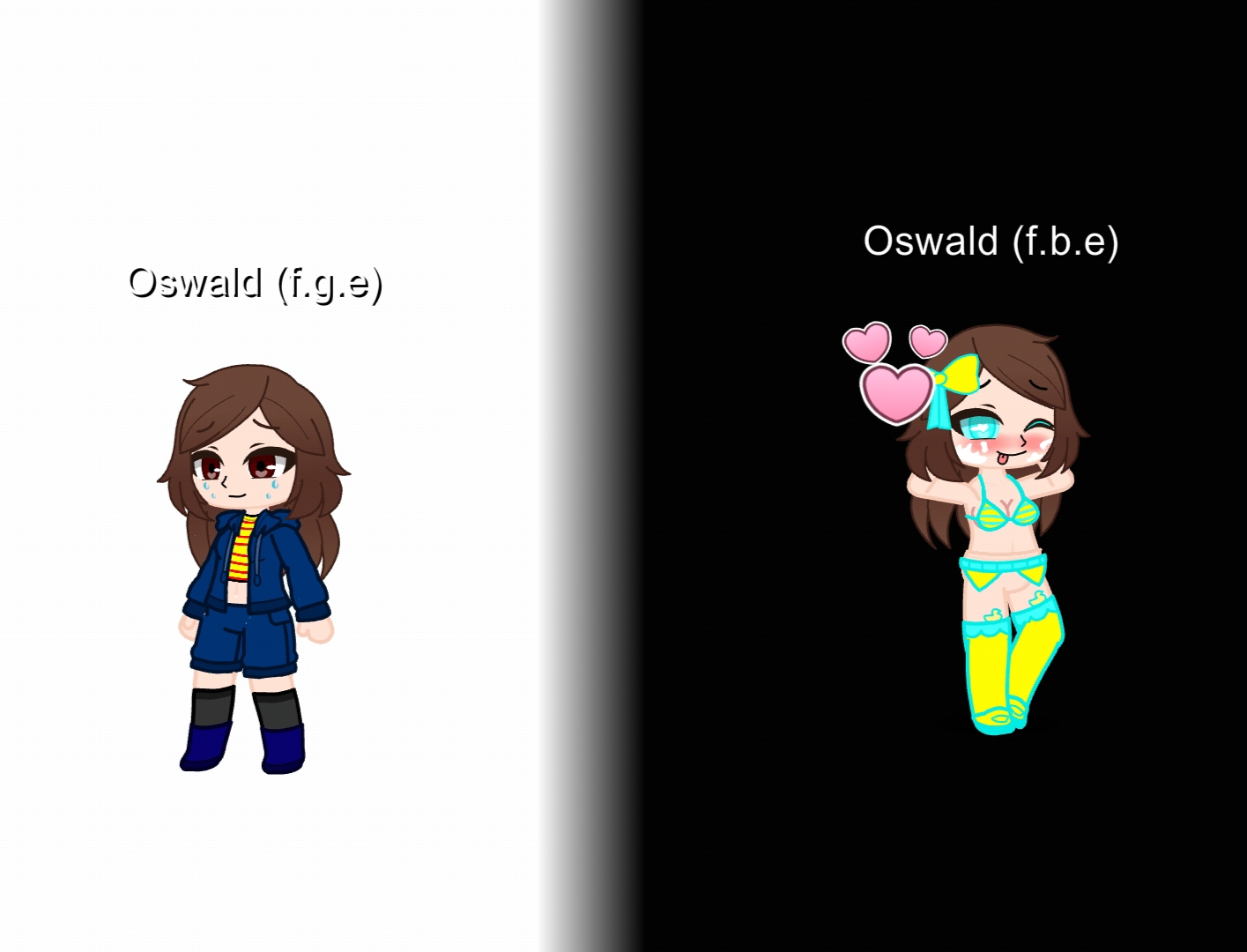 Good and Bad endings for male/female Oswald.