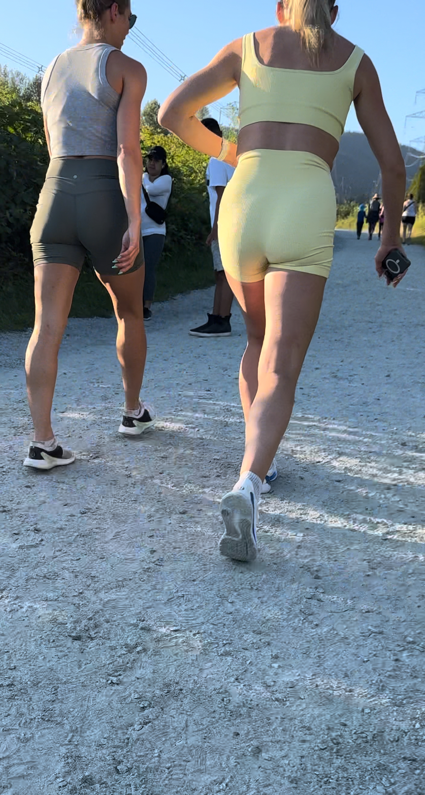 Dirty Blonde DUO Caught in Lulu BOOTY Shorts PART 1