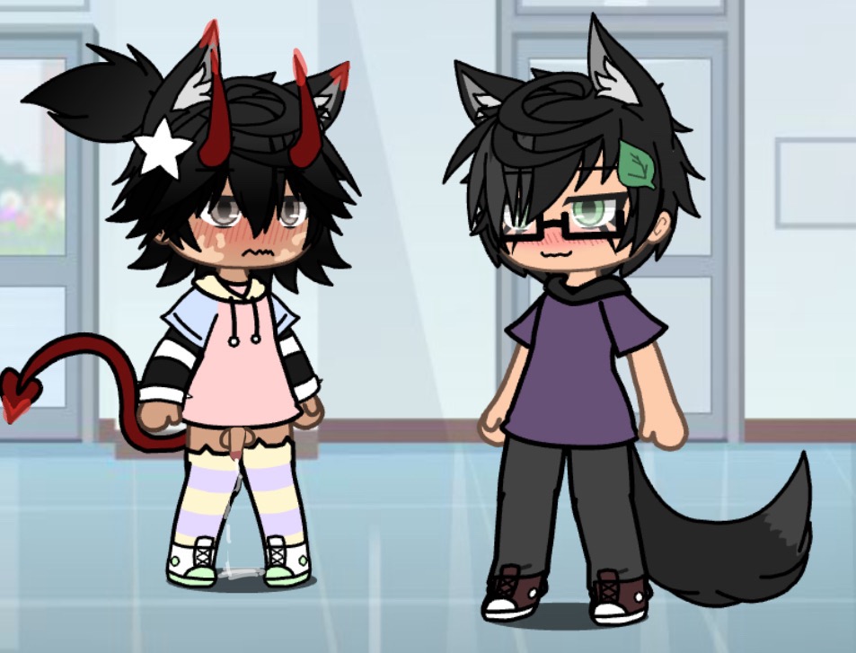 Demon wolf femboy cums for his boyfriend