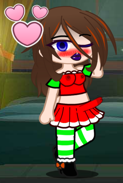 Charlotte in a slutty Christmas outfit