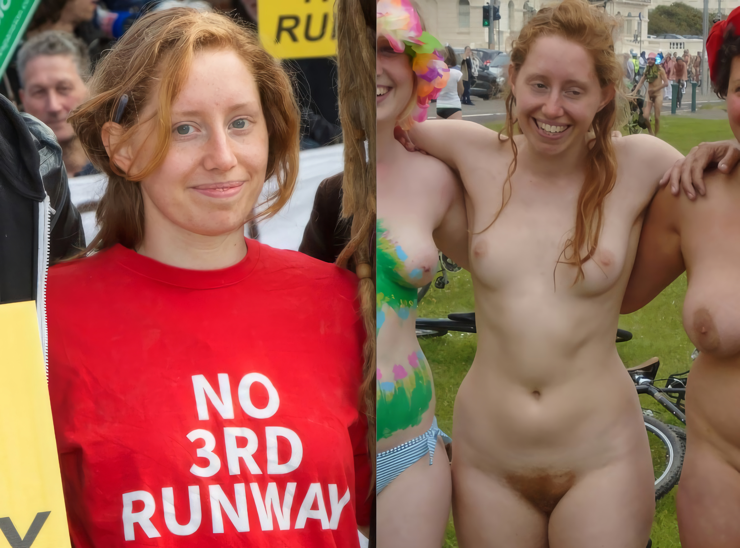 Shy slut Esme naked in public