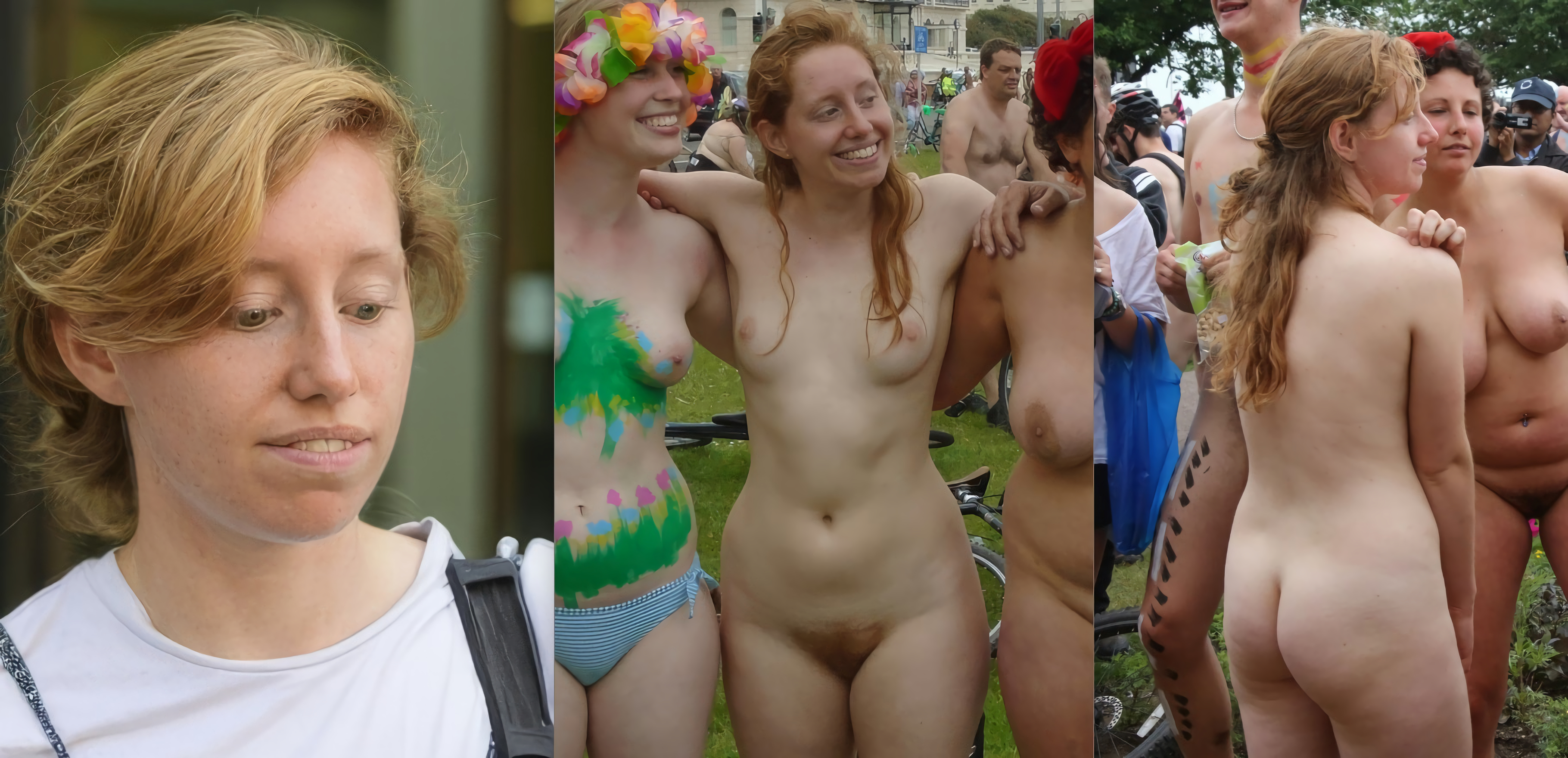 Shy slut Esme naked in public