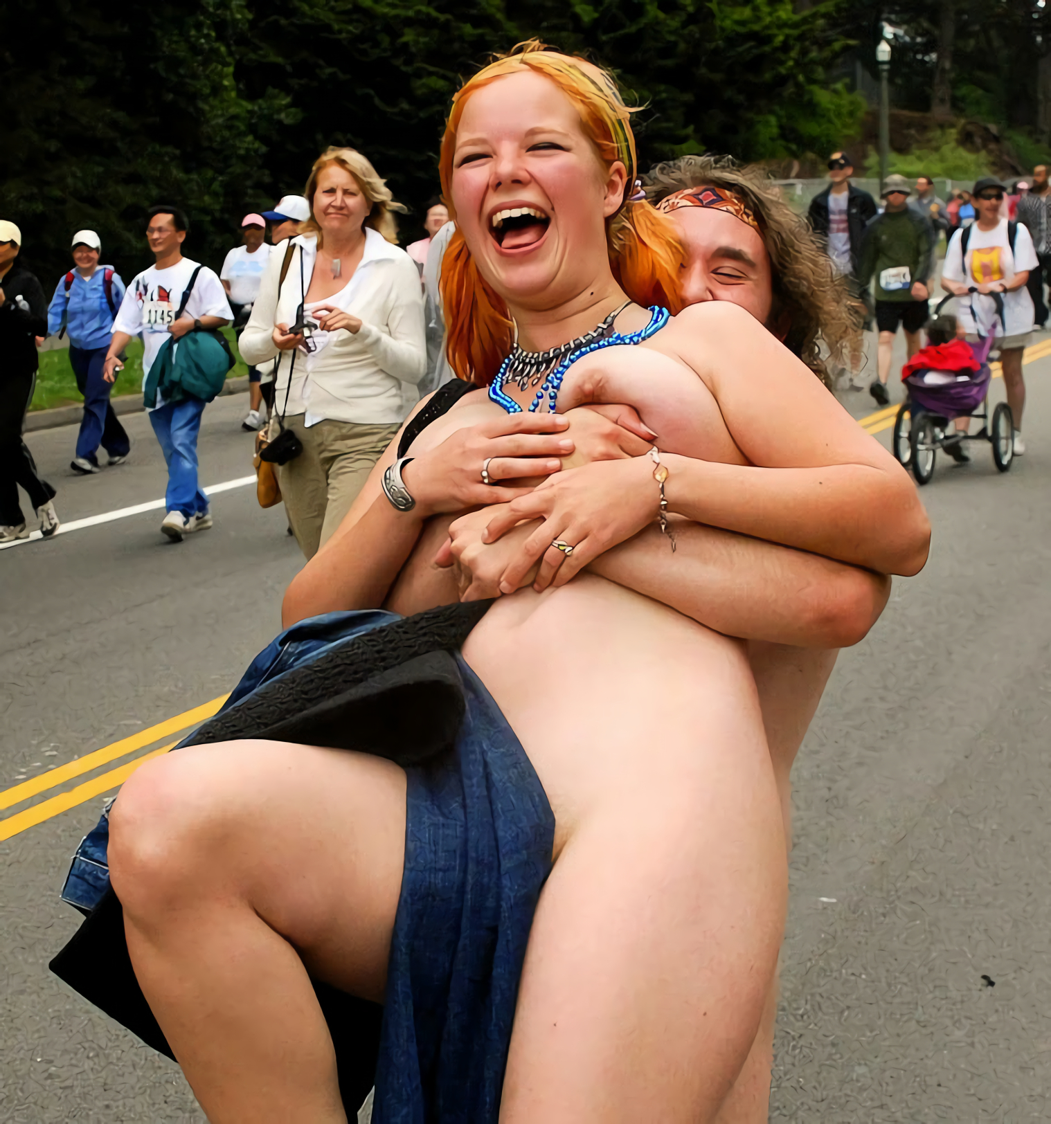 Cute busty slut Anya naked public