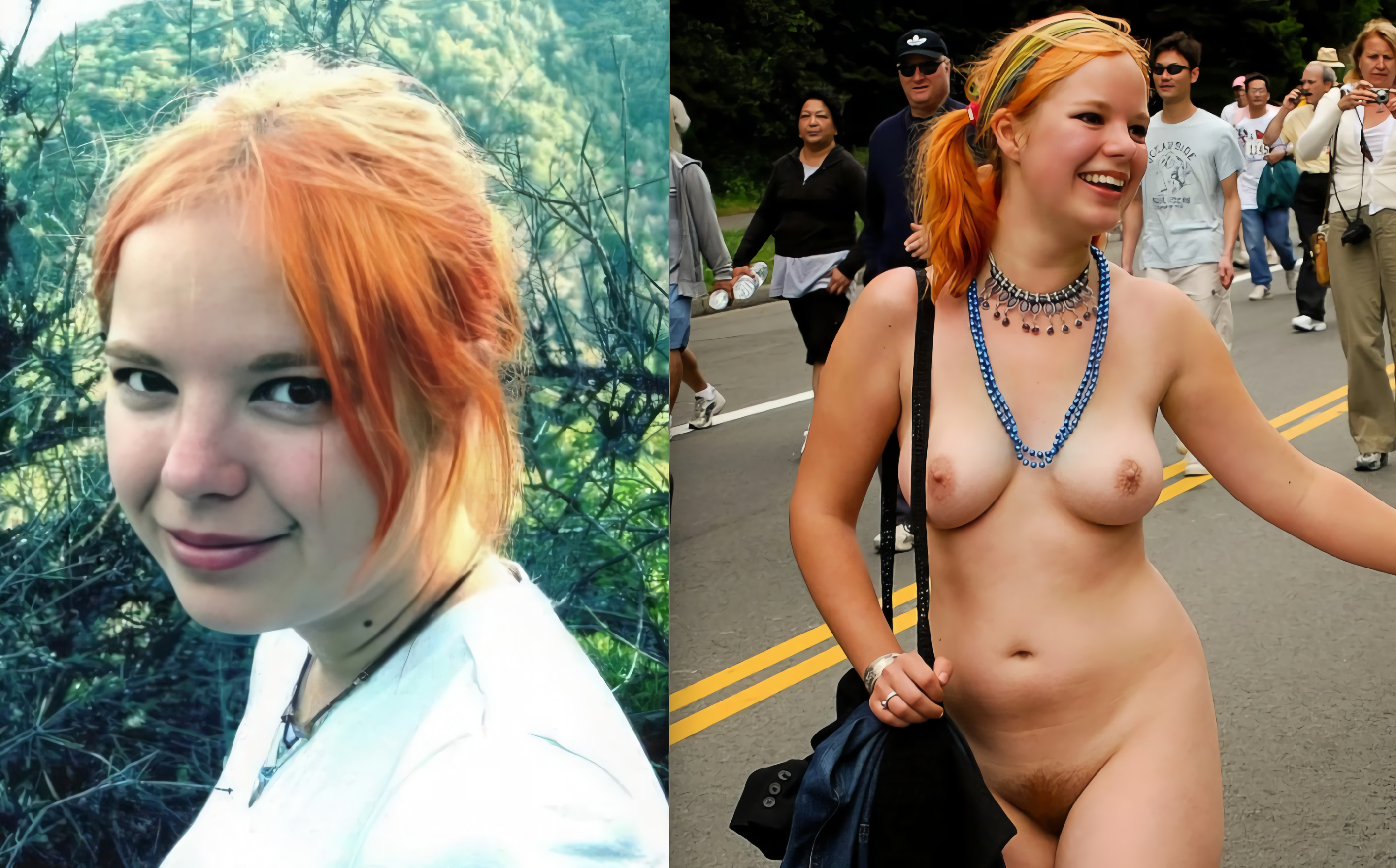 Cute busty slut Anya naked public