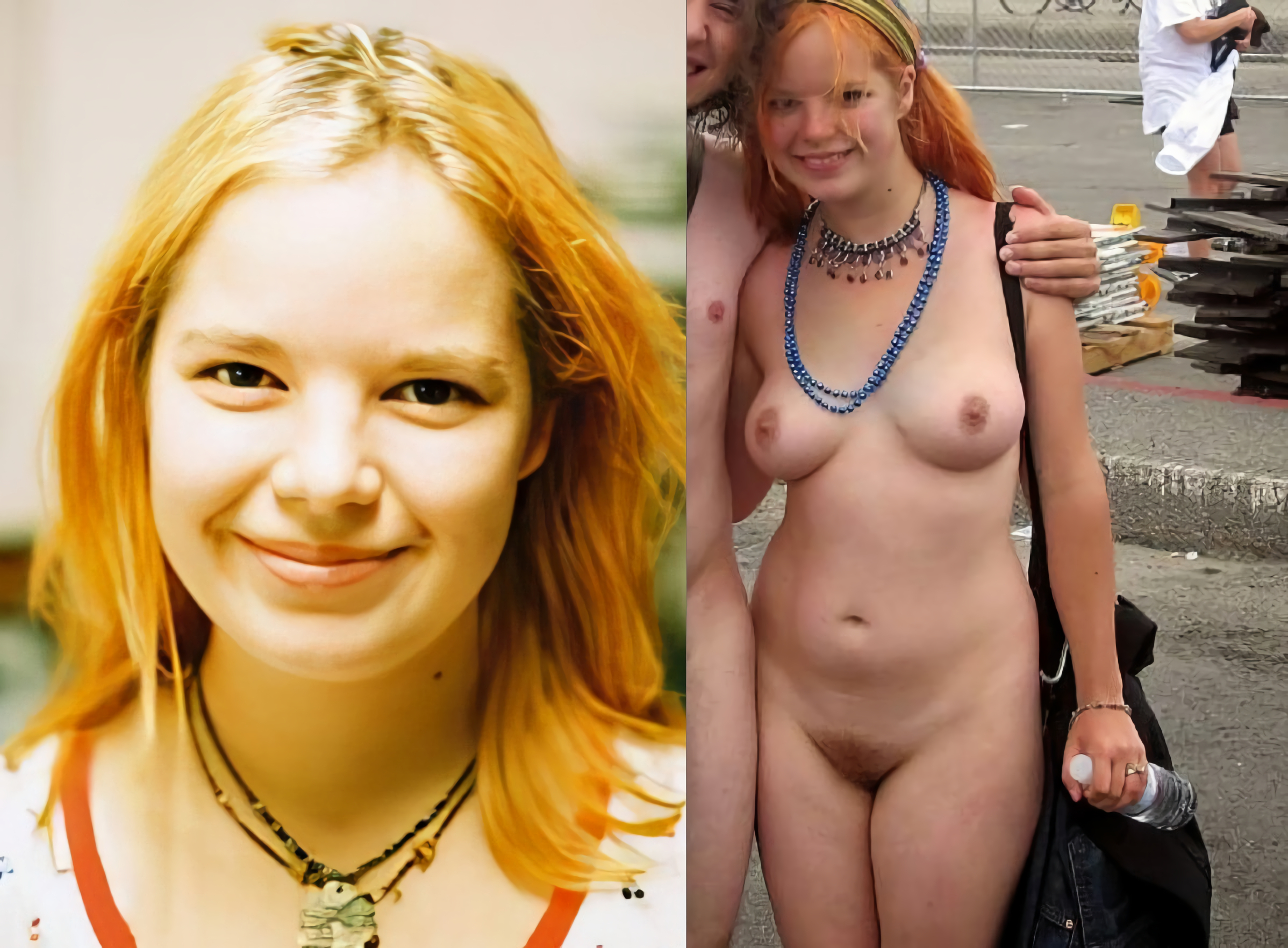 Cute busty slut Anya naked public