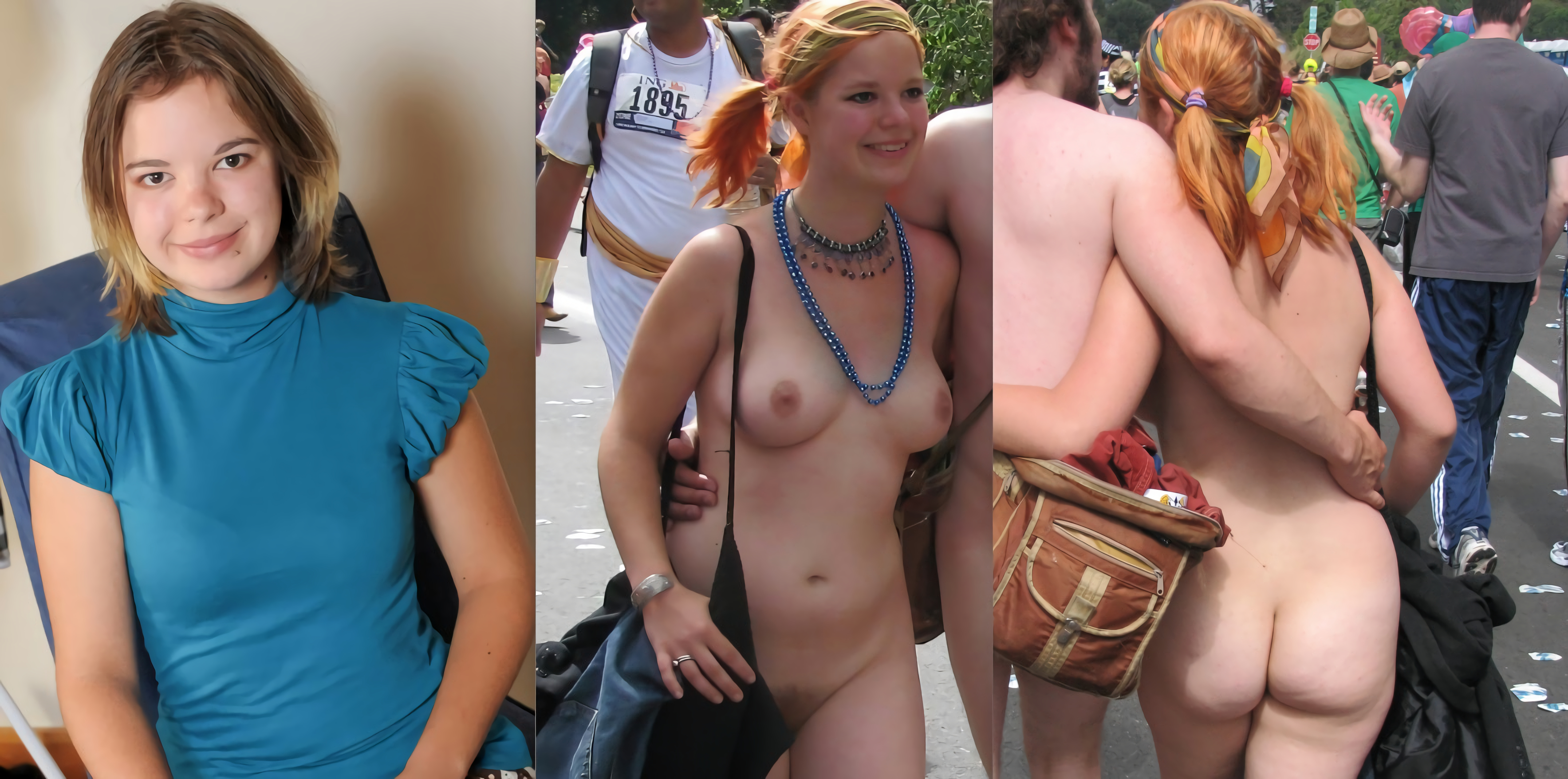 Cute busty slut Anya naked public