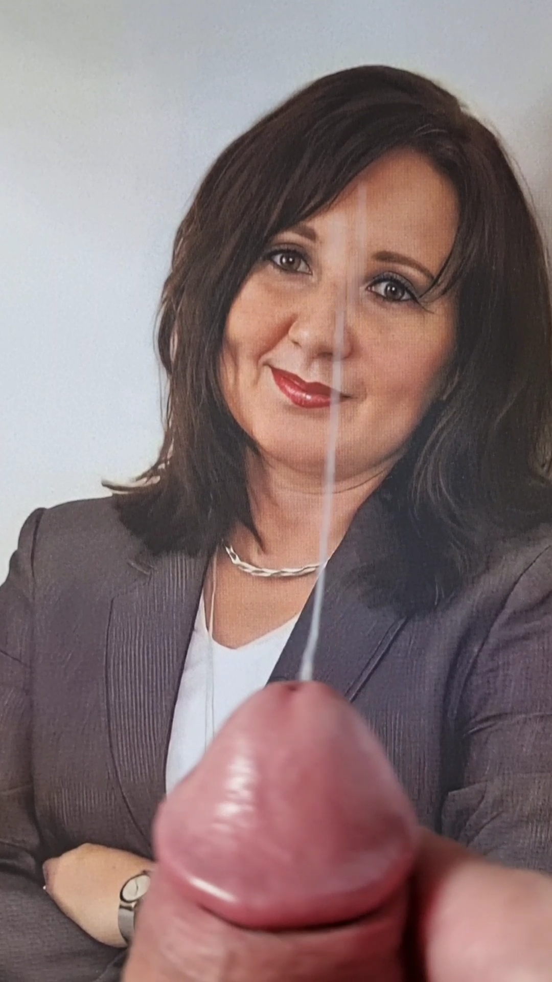 Secretary Michaela is a sexy cum target