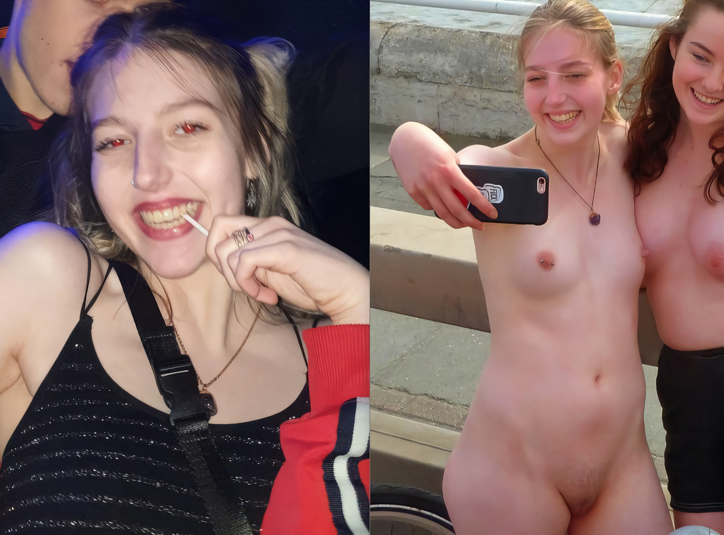 Cute whore Alice nude public