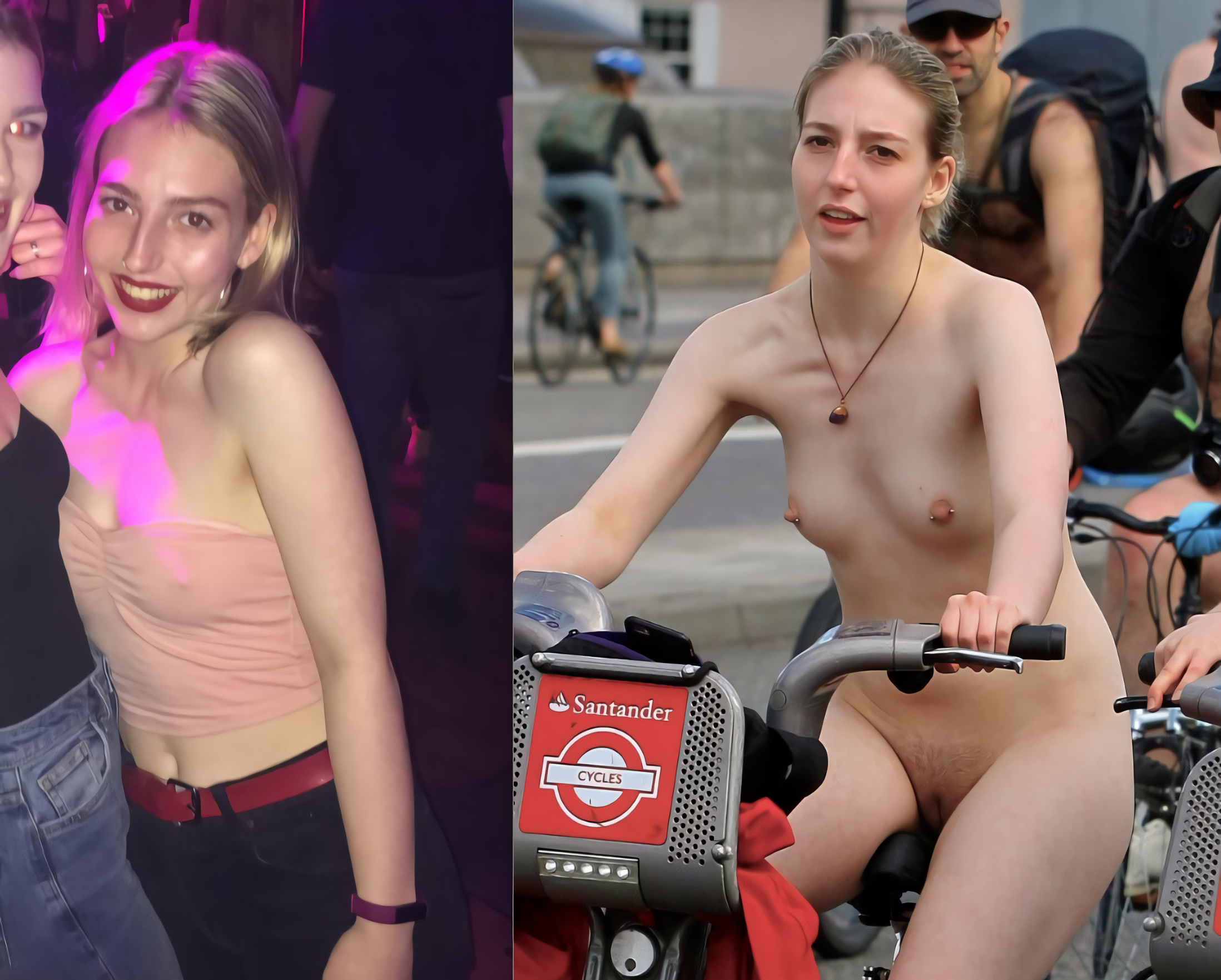 Cute whore Alice nude public