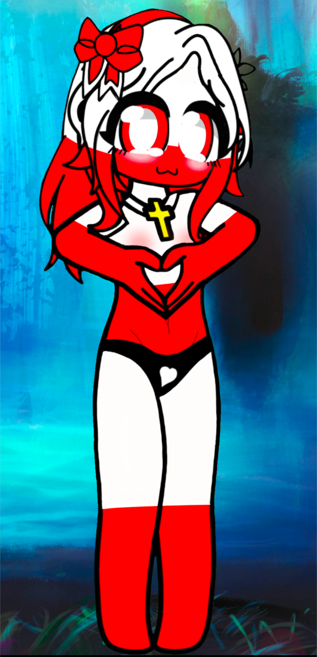 Sexy cute girl (with flag)