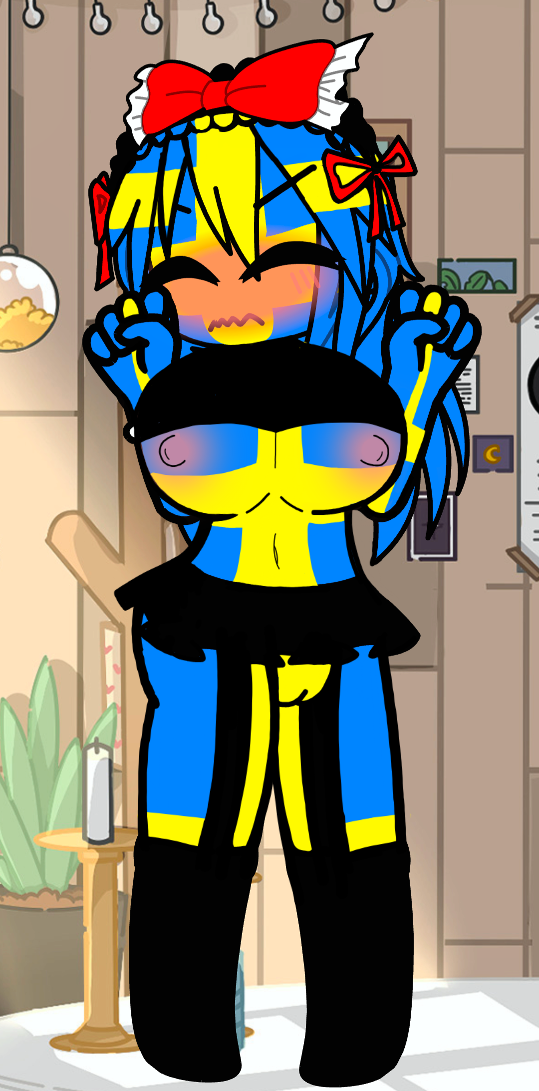 Sexy cute girl (with flag)