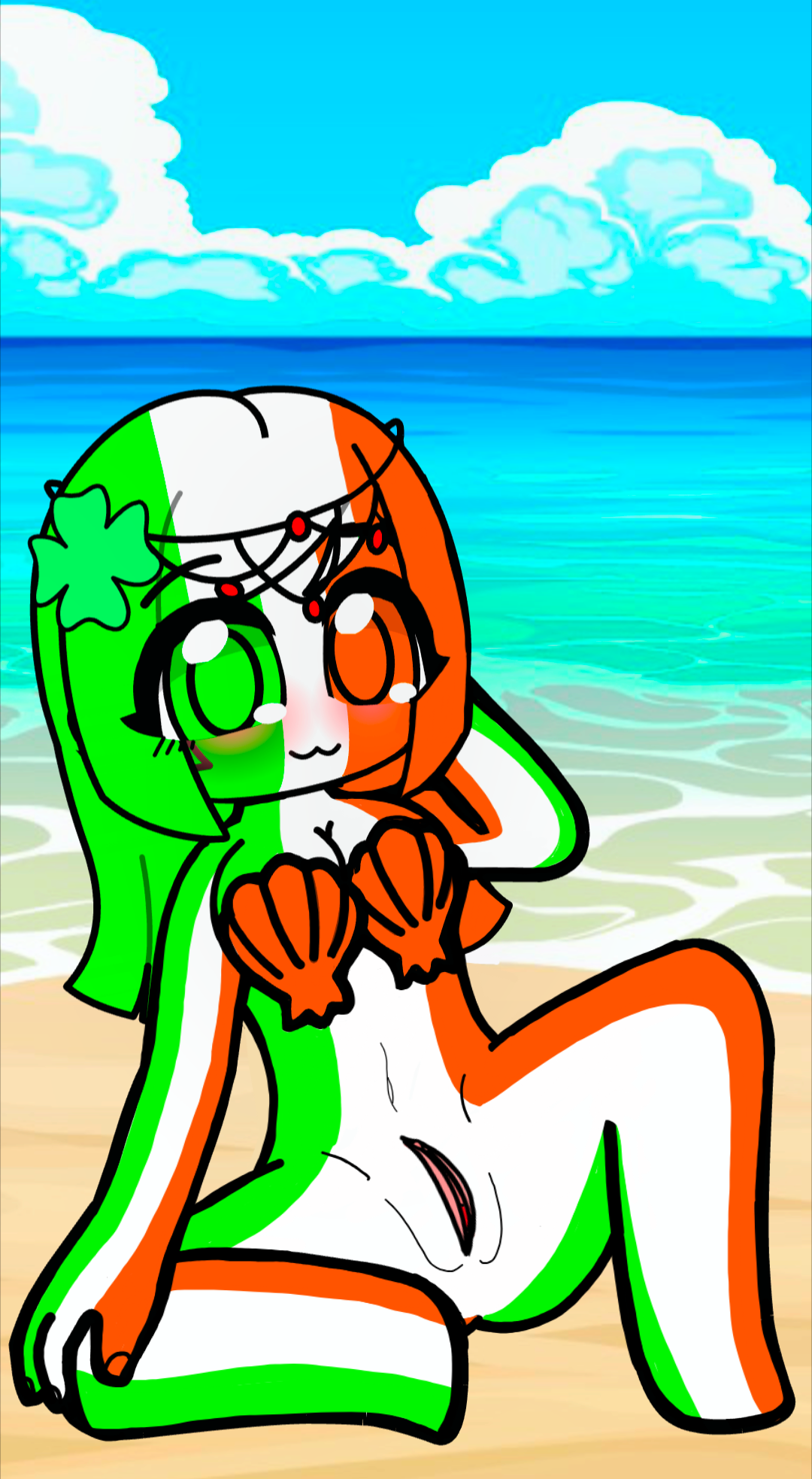 Sexy cute girl (with flag)