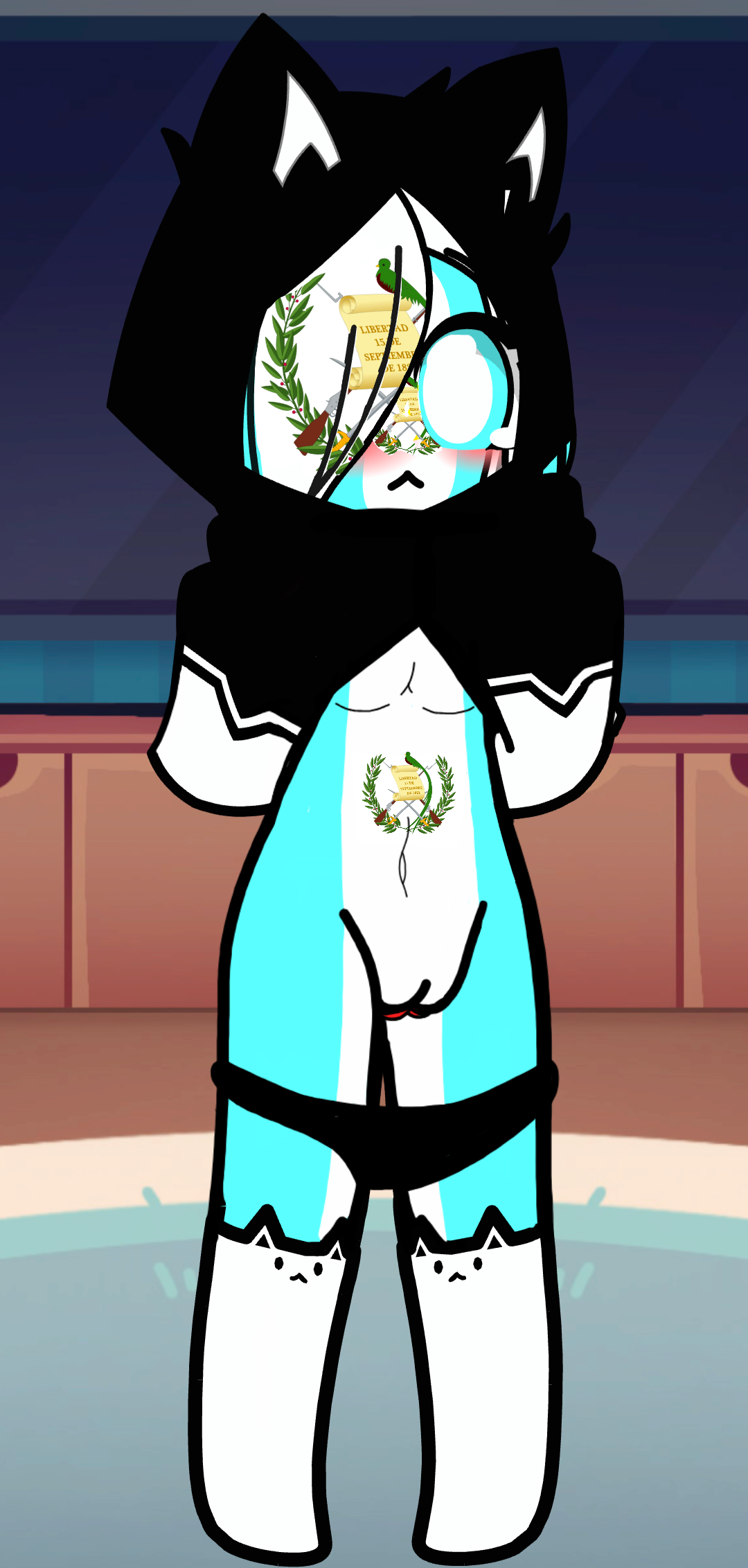 Sexy cute girl (with flag)