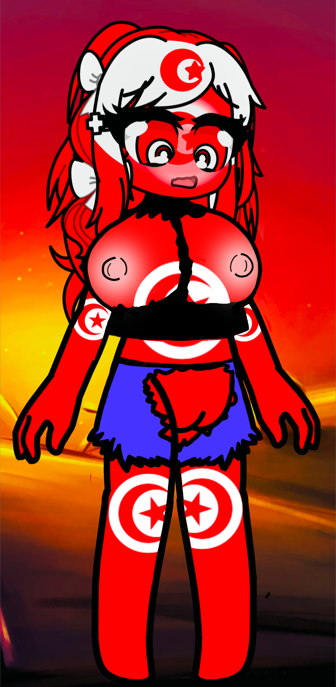 Sexy cute girl (with flag)