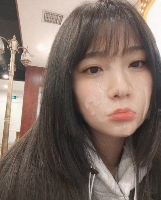 Cute asian girl loves man juice