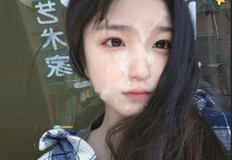 Cute asian girl loves man juice