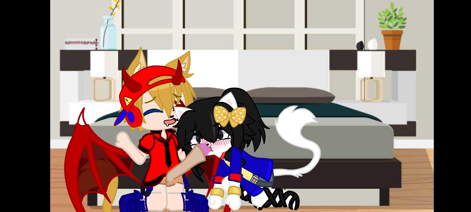 Jasper wets his Diaper and Kitty enjoys sucking his cock.