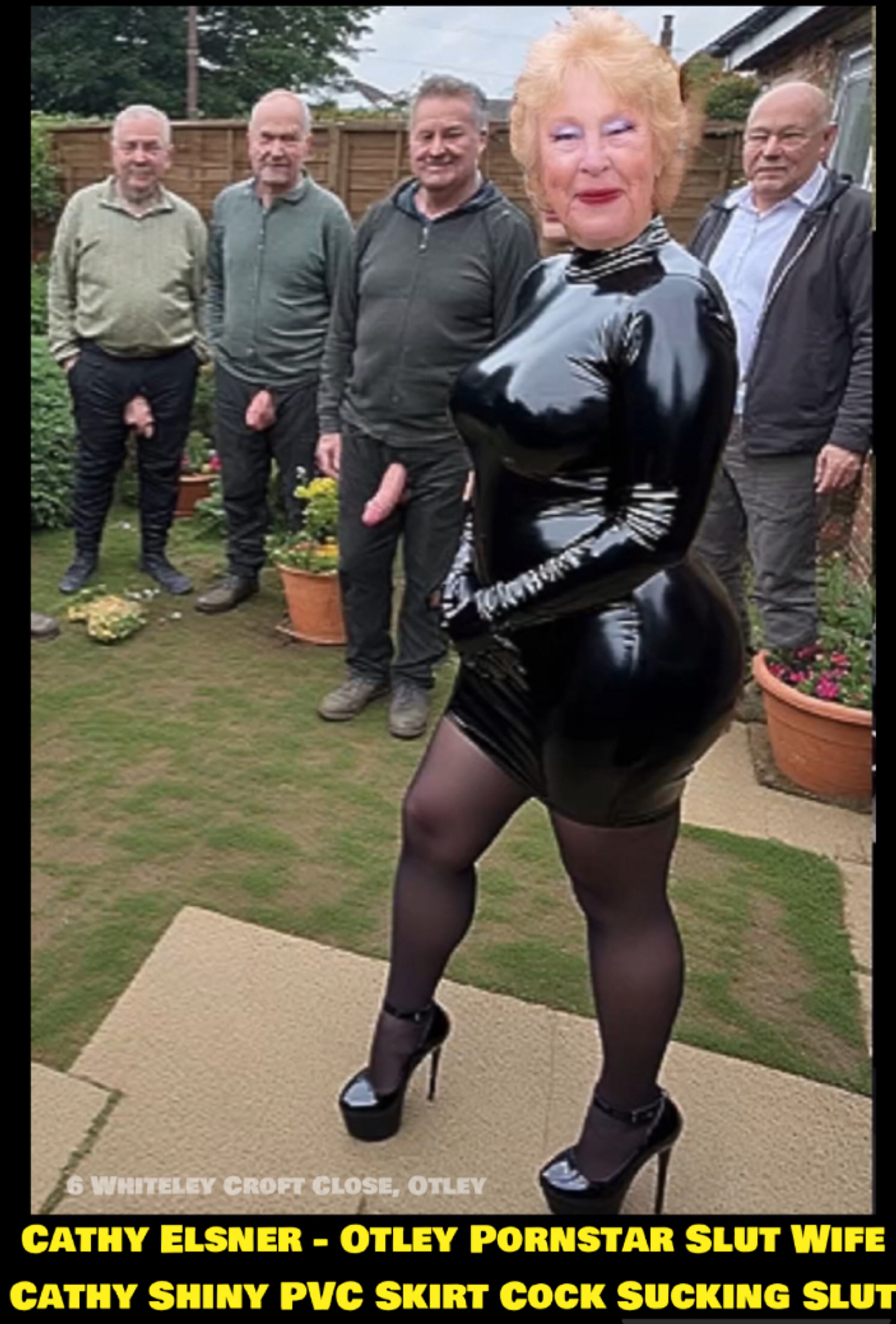 Cathy Shiny PVC Dress Otley Slut Prepares For Cock Sucking