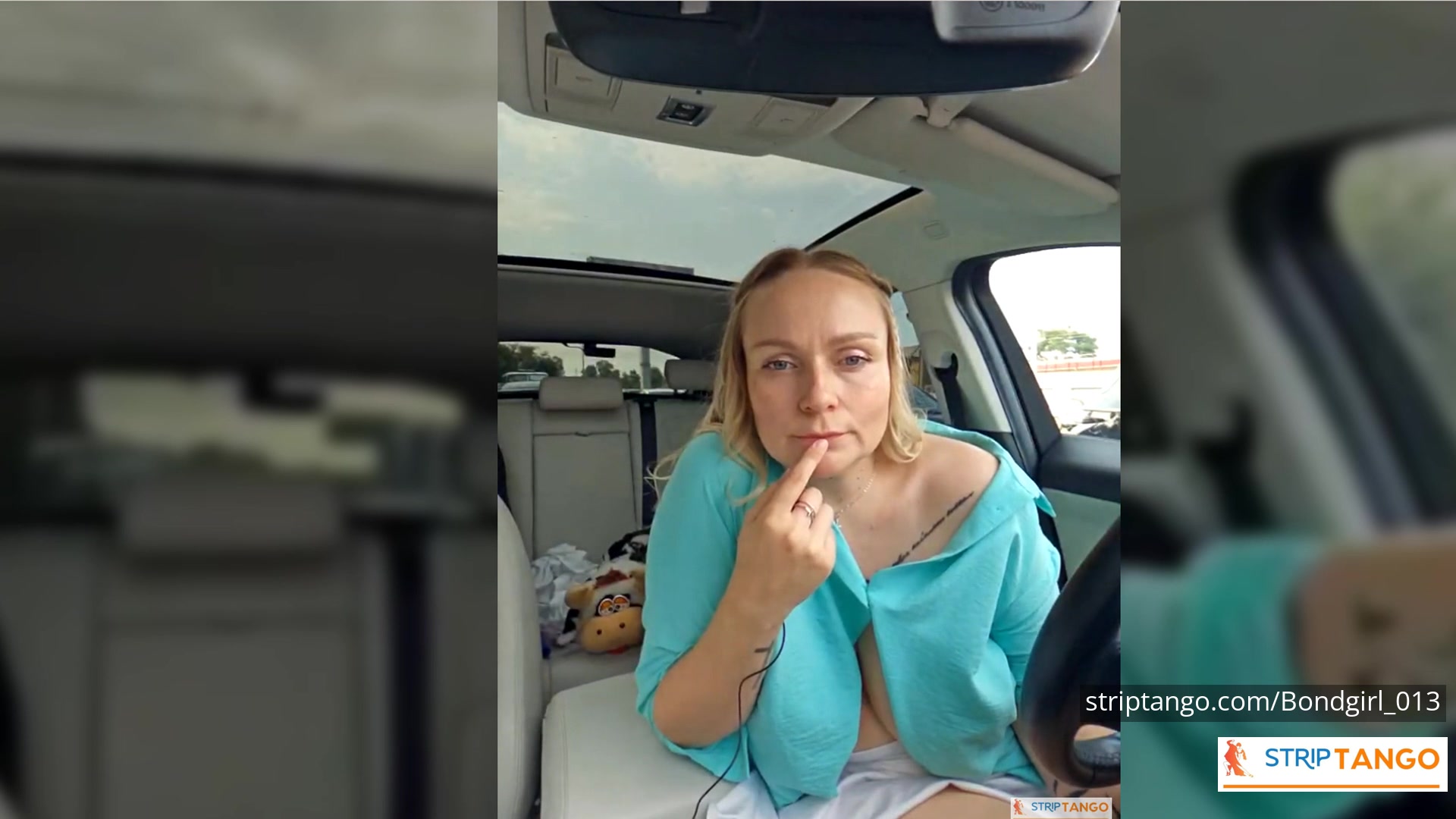 BondGirl Driving Tease – Big Tits, Pussy with Vibrating Toy