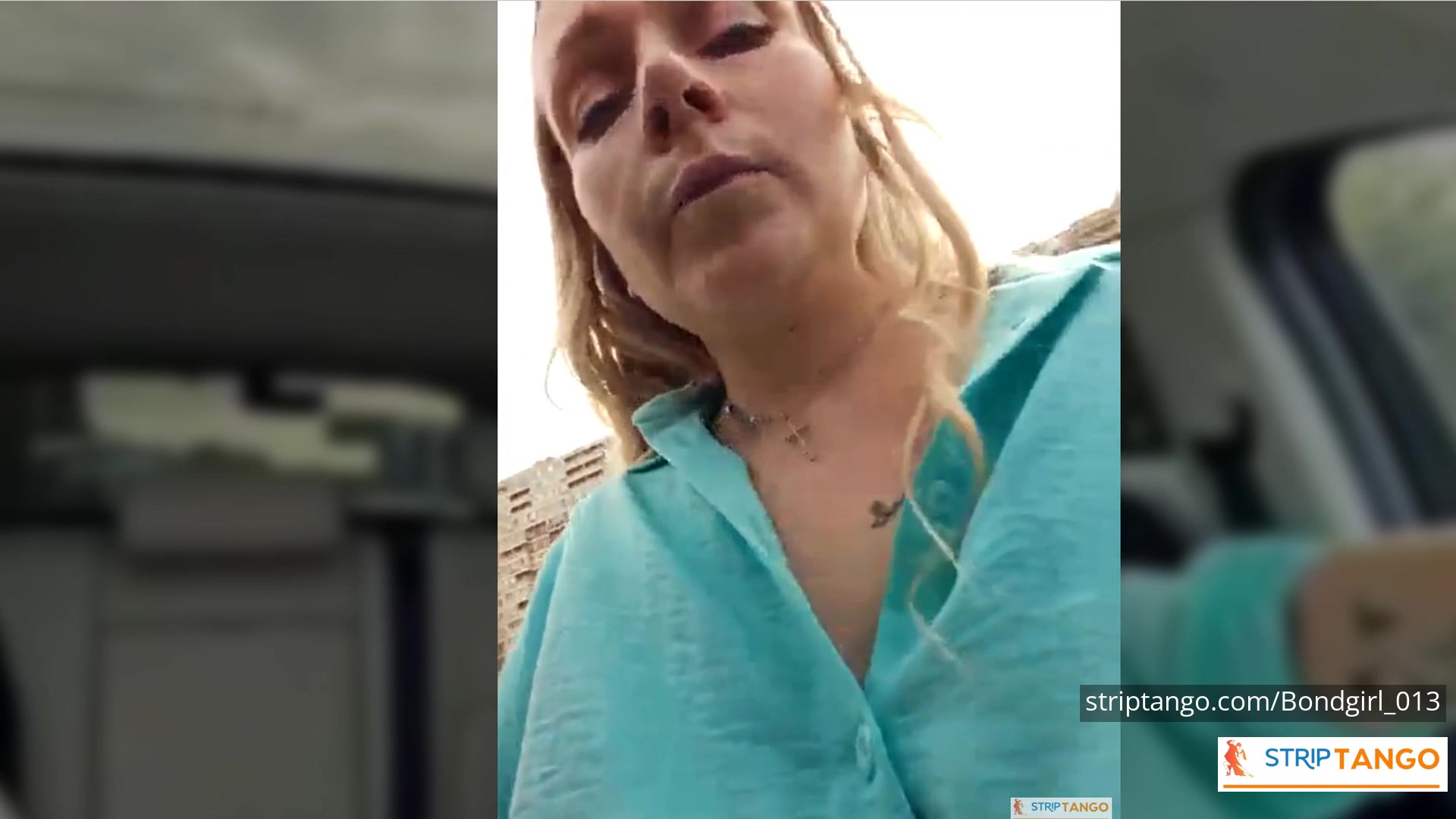 BondGirl Driving Tease – Big Tits, Pussy with Vibrating Toy