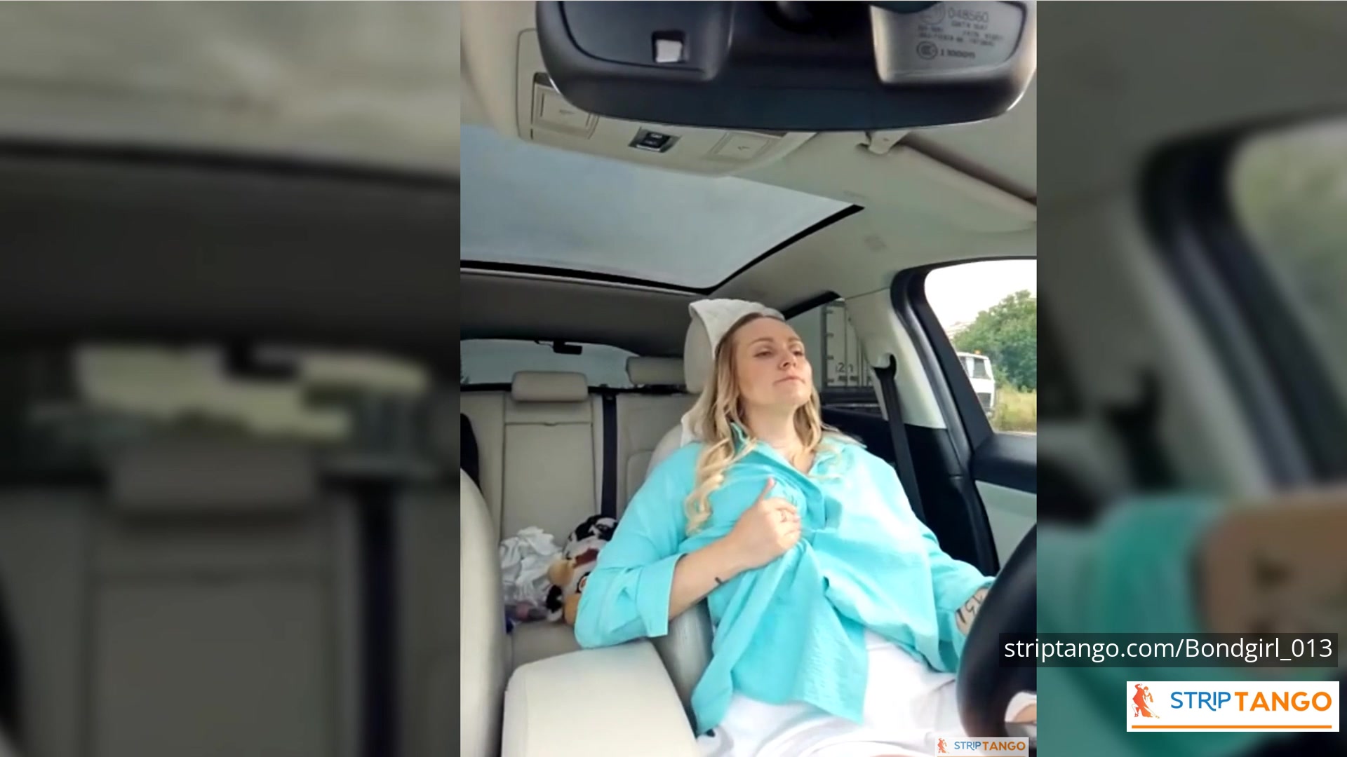 BondGirl Driving Tease – Big Tits, Pussy with Vibrating Toy