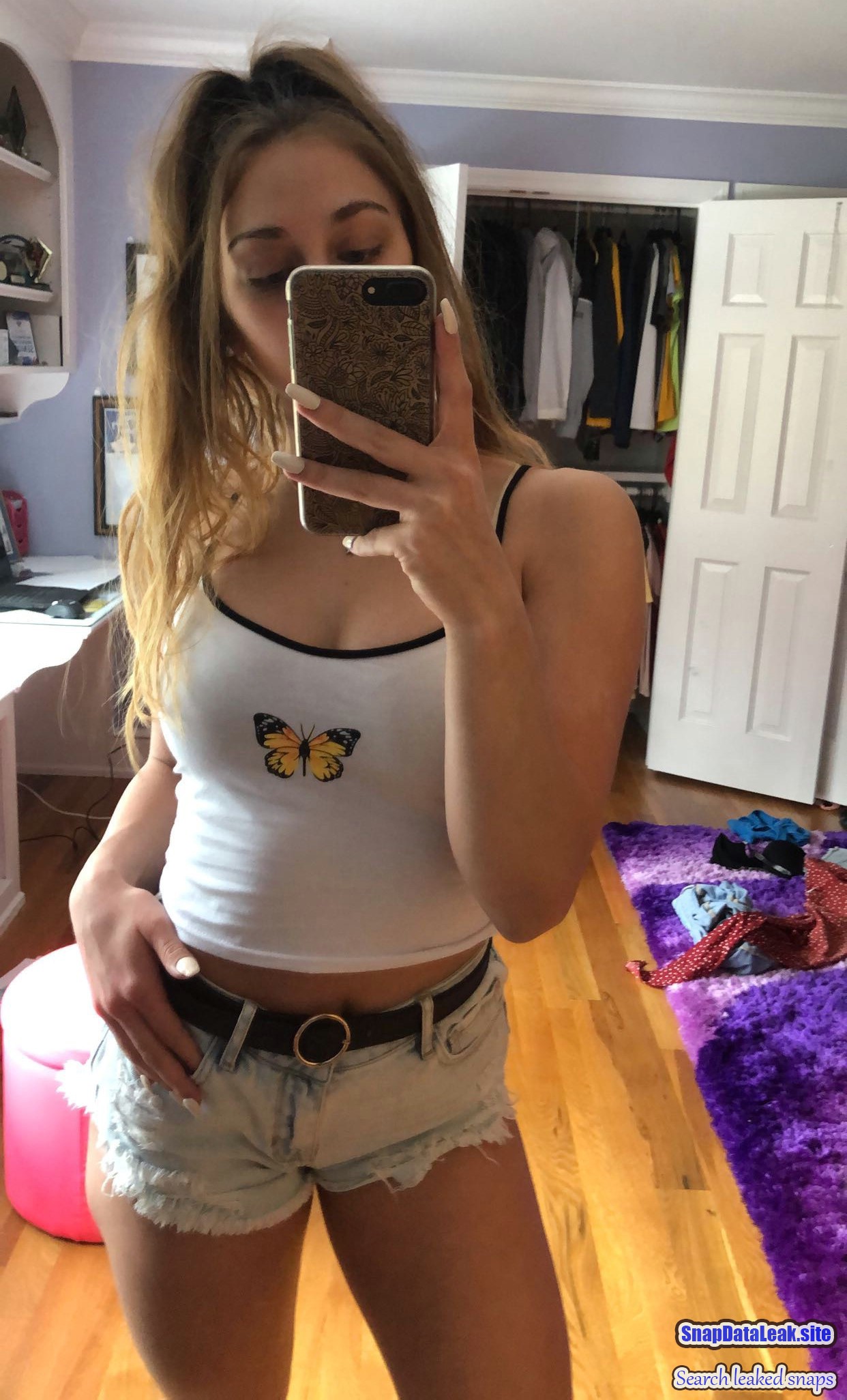 Beautiful light skin perfect body teen exposed