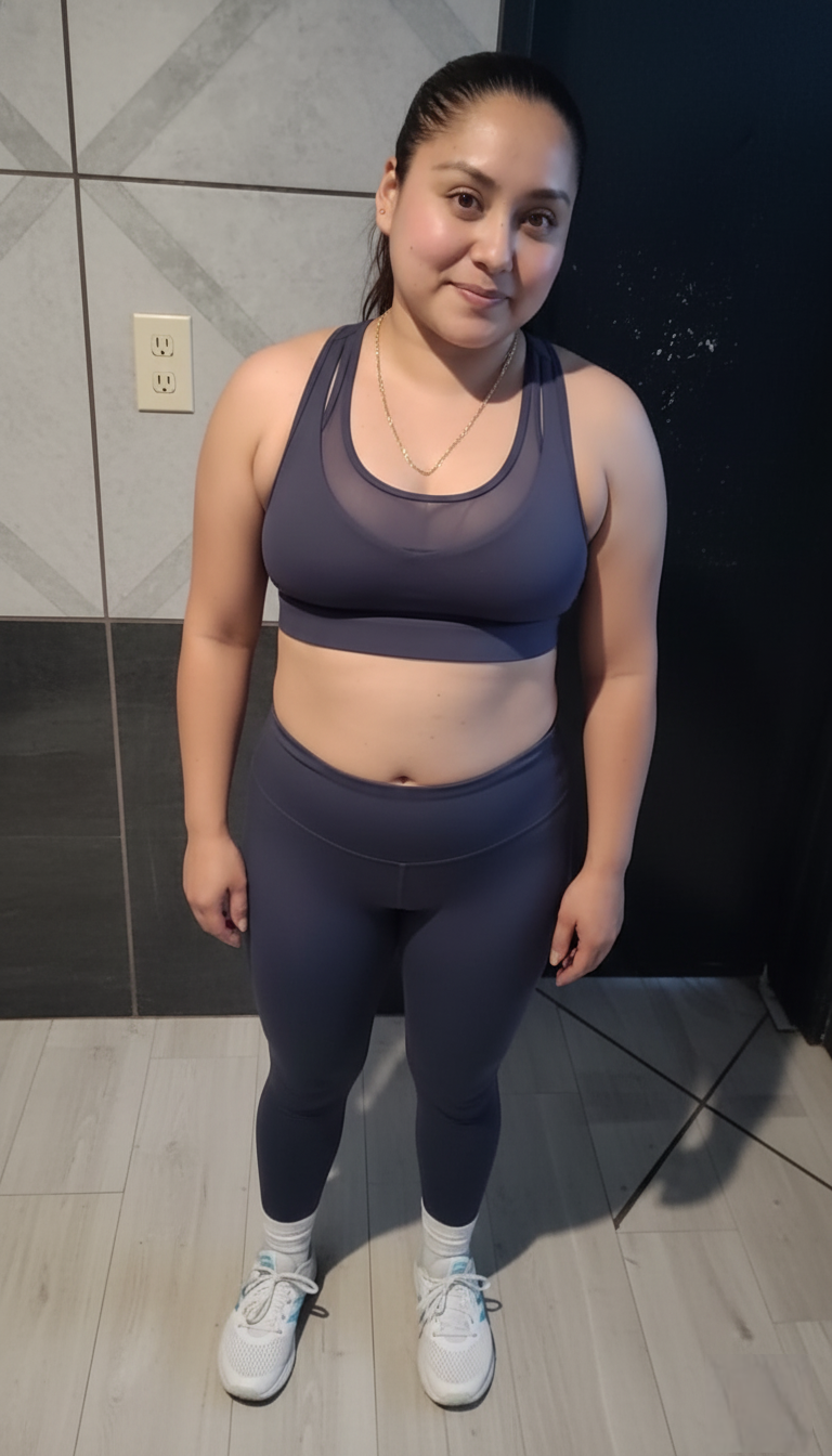 en su casa luciendo bikini