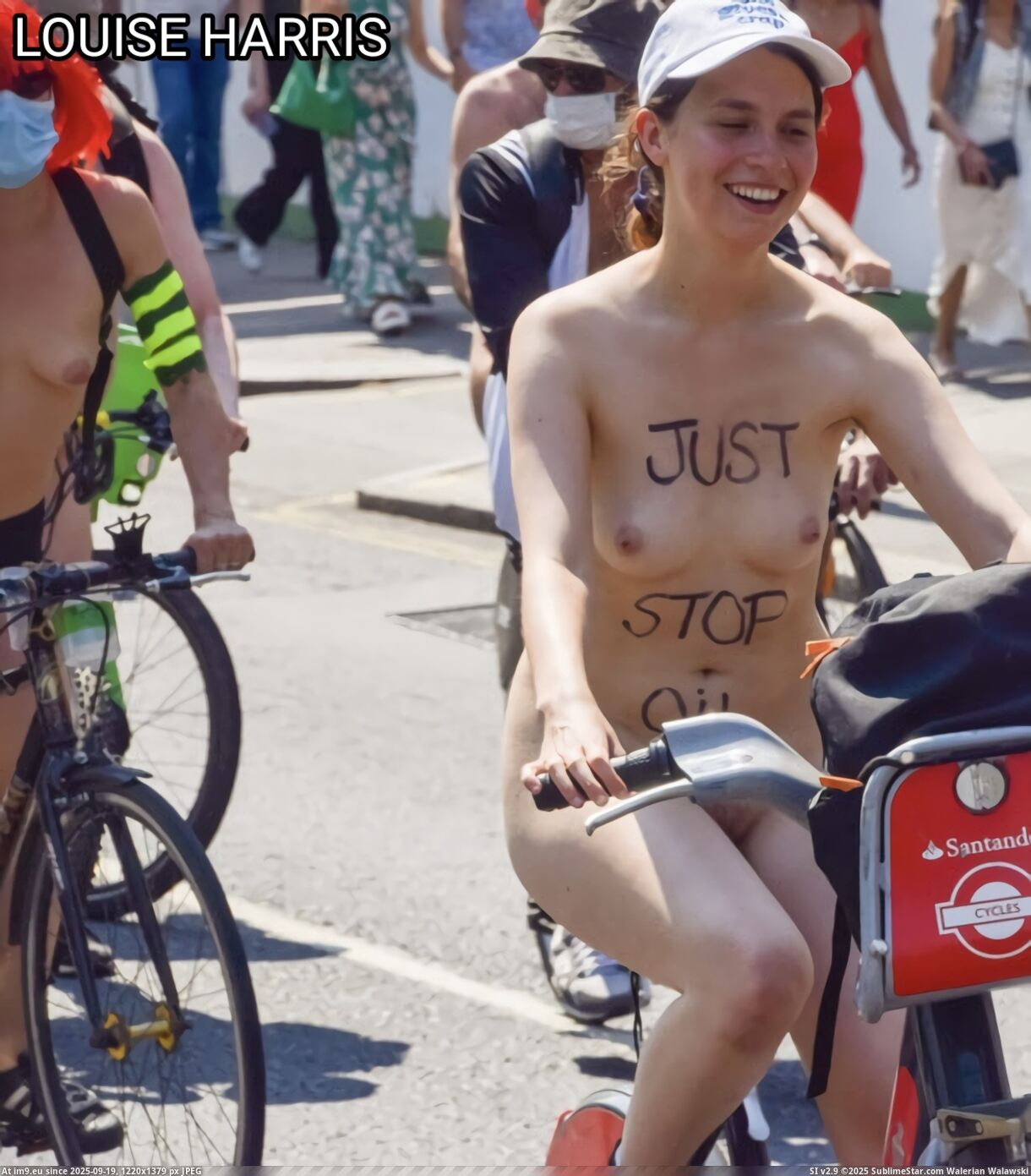 Singer and Activist Louise Harris nude in public