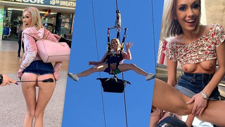 Blonde Teen Sky Pierce Public Sex after Showing Pussy to Crowd POV