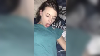 Skinny White Girl Eye Rolling Orgasm in Sleeper Truck