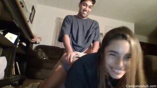 Cumming inside stepsister while parents asleep