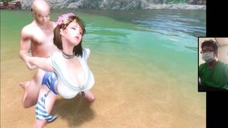 The Elder Scrolls 5:The Beach to Enjoy the Beauty of the Moon and Huge Breasts Goddess Sex