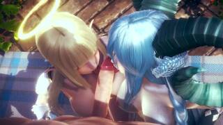 3D Hentai: THREESOME WITH a DEMONESS AND AN ANGEL