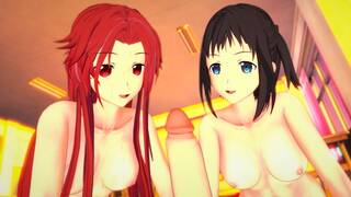 Sword Art Online: Tiese and Ronye DOUBLE SATISFACTION (3D Hentai)