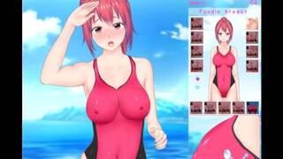 Feel up a Sexy Lifeguard [hentai Game] Fucking a Baywatcher in one Piece Swimsuit on the Beach