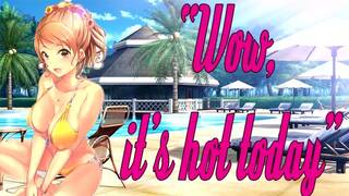 'helping' at the Pool with Lotion