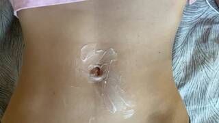 White Cream on my Navel