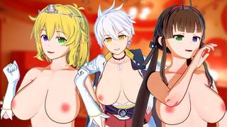 Senran Kagura - Futa Ryobi and Ryona take Turns Fucking Miyabi 3D Hentai