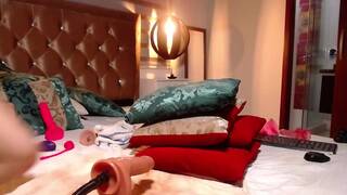 Squirting over her thin body