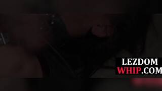 Strict lezdom spanks and strapon fucks in bdsm session
