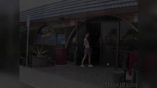 Chloe 18 shows teen body and fingering at taxi