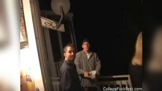 Cute teen lesbo licks college pussy