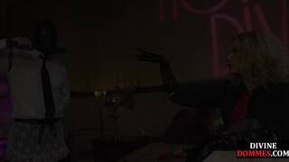 Sissification training with paddle and fist given by ladyboss domina