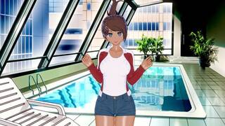Danganronpa: POOLSIDE SEX WITH AOI ASAHINA (3D Hentai)