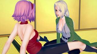 Naruto Futa Sakura x Tsunade Hentai