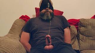 Daddy Tied Up With Vibrator On Cock