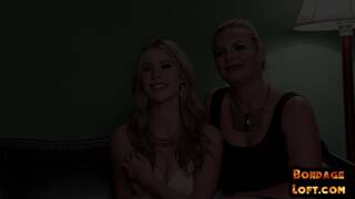 Bondage sub facefucked in bdsm threesome by her strict dom