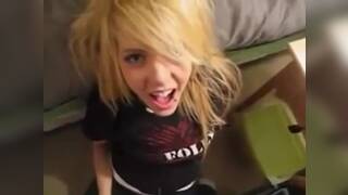 Cute Blonde Emo Girl Blowjob