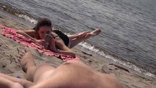 DICK FLASH ON BEACH  Little dick public flashing