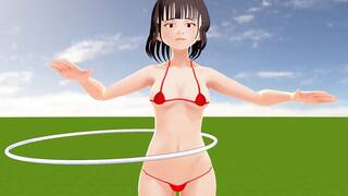 Toyota Nono Anime girl wearing a mostly naked micro bikini.